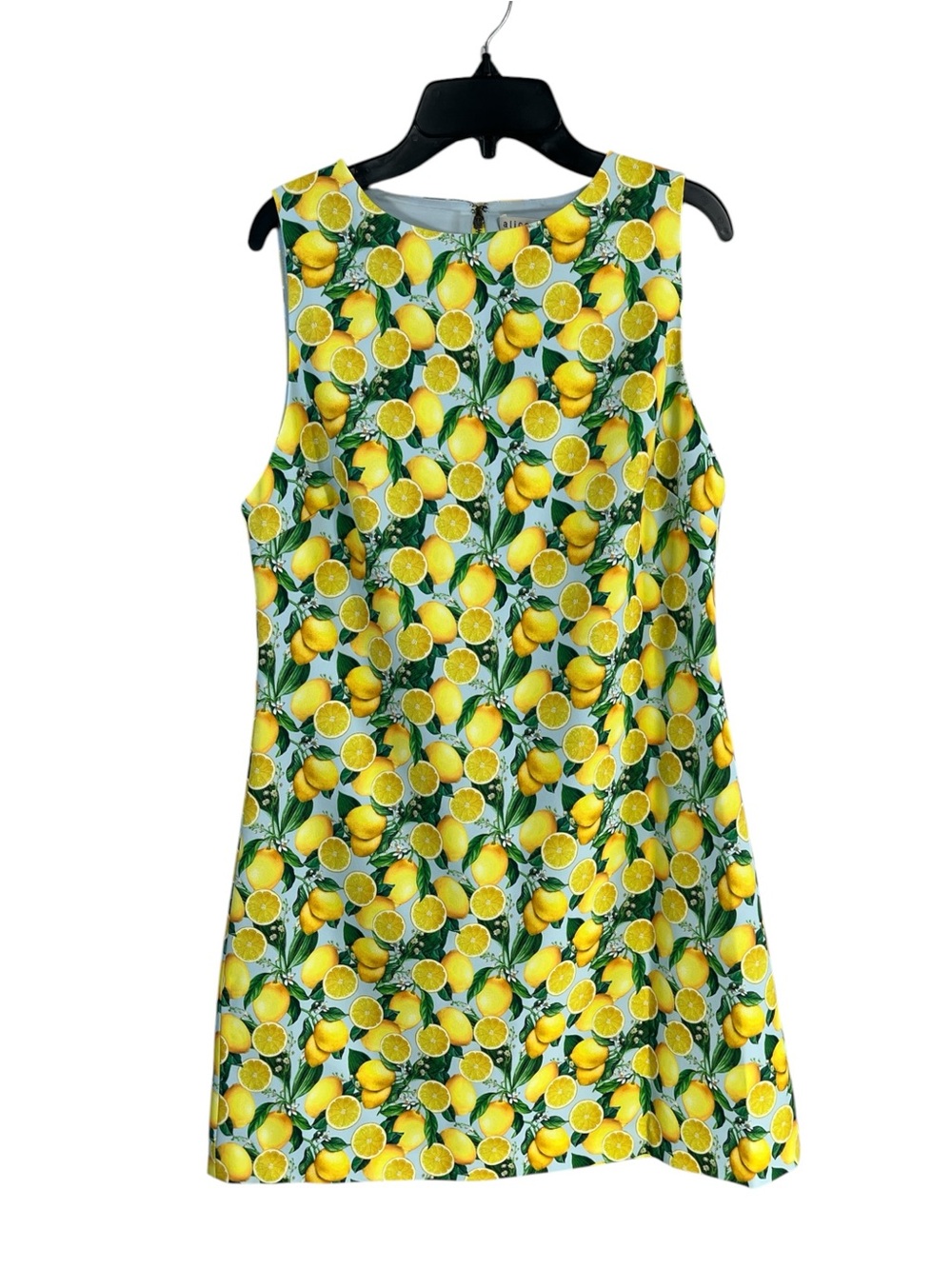 NWT Alice + Olivia Clyde A-Line Shift Dress in Lemon Squeeze Size 8 - Picture 2 of 7